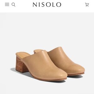Nisolo All-Day Heeled Mule Almond